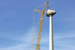 Terex crane with boom booster kit erects wind turbine with ease