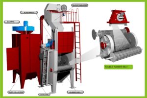 Tumblast type shot blasting machine upgraded