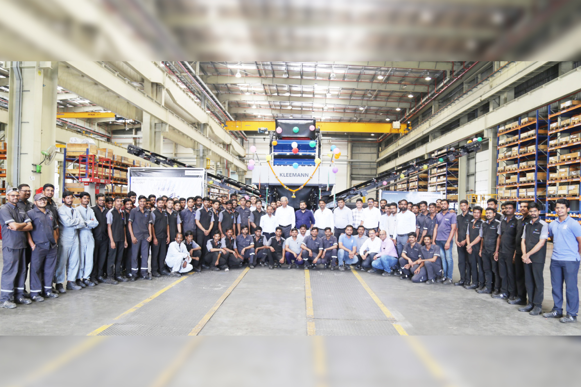 Wirtgen India Celebrated the Roll Out of 500th Kleemann screen from Pune, India factory