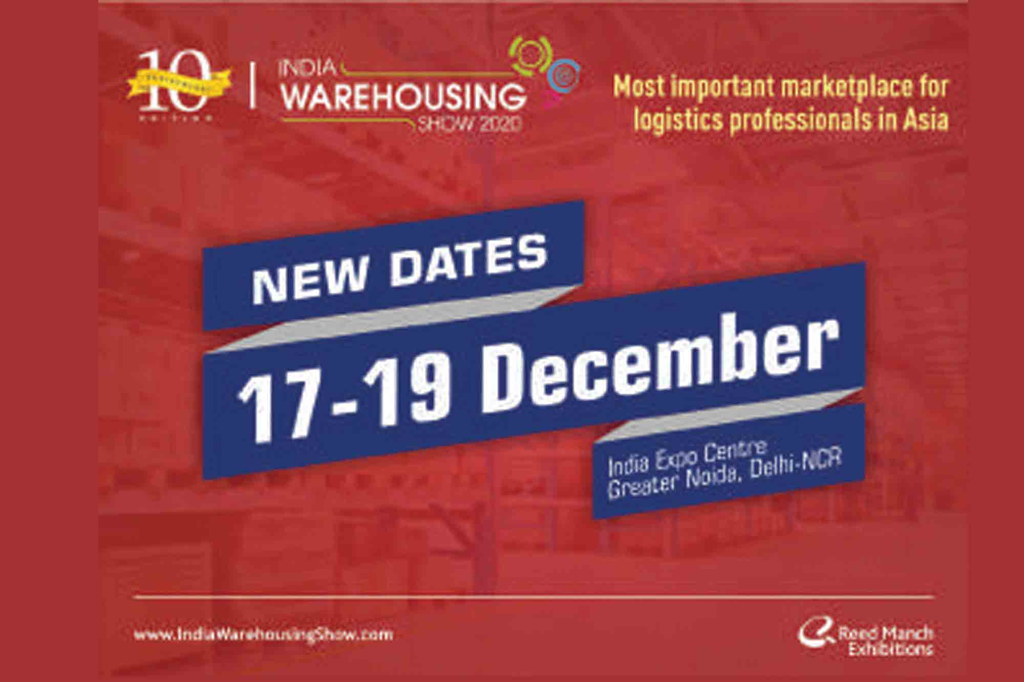 India Warehousing Show postponed to 17-19 December 2020