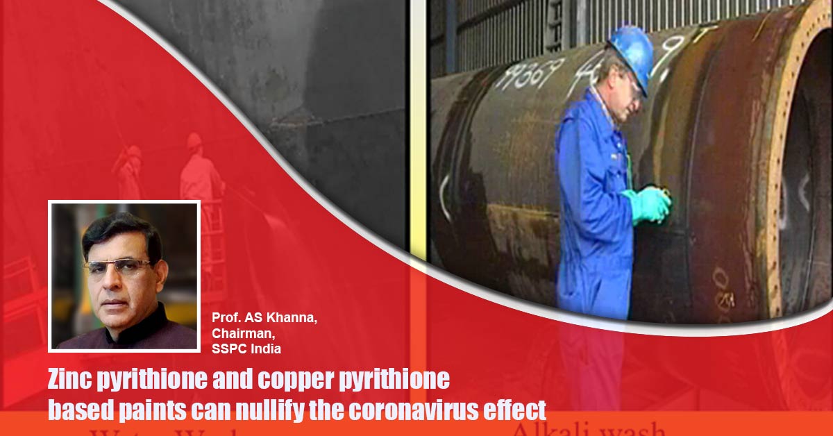 Zinc pyrithione and copper pyrithione based paints can nullify the coronavirus effect