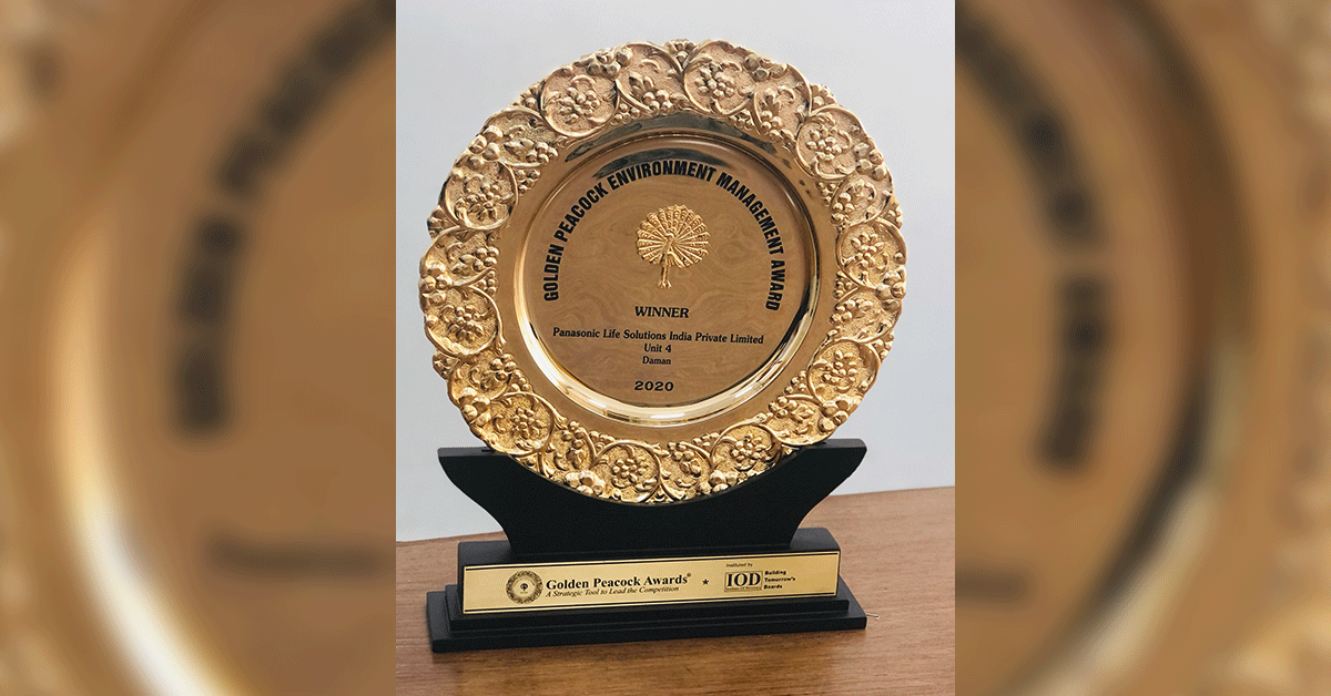 Panasonic Life Solutions India wins Golden Peacock Award for Environment Management