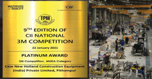 Case’s Pithampur plant wins Platinum Award for its lean manufacturing practices