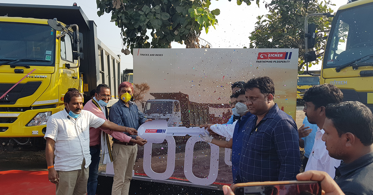 Eicher Trucks & Buses complete 200th Tipper delivery to Apco Infratech