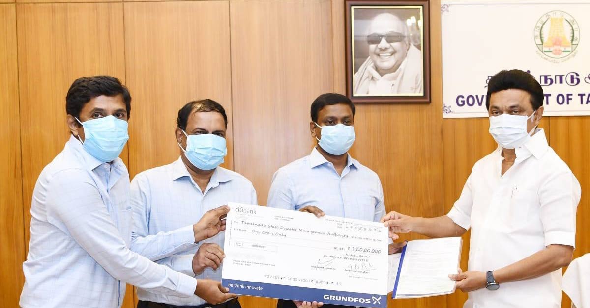 Grundfos India donates Rs 1 crore to Tamil Nadu CM’s Relief Fund to combat Covid-19