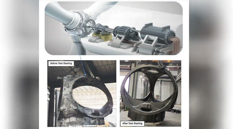 Shot blasting machine for the renewable energy sector: Wind turbine parts_B2B Purchase