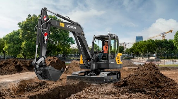 Volvo CE displays EC55 Electric Compact Excavator at bauma