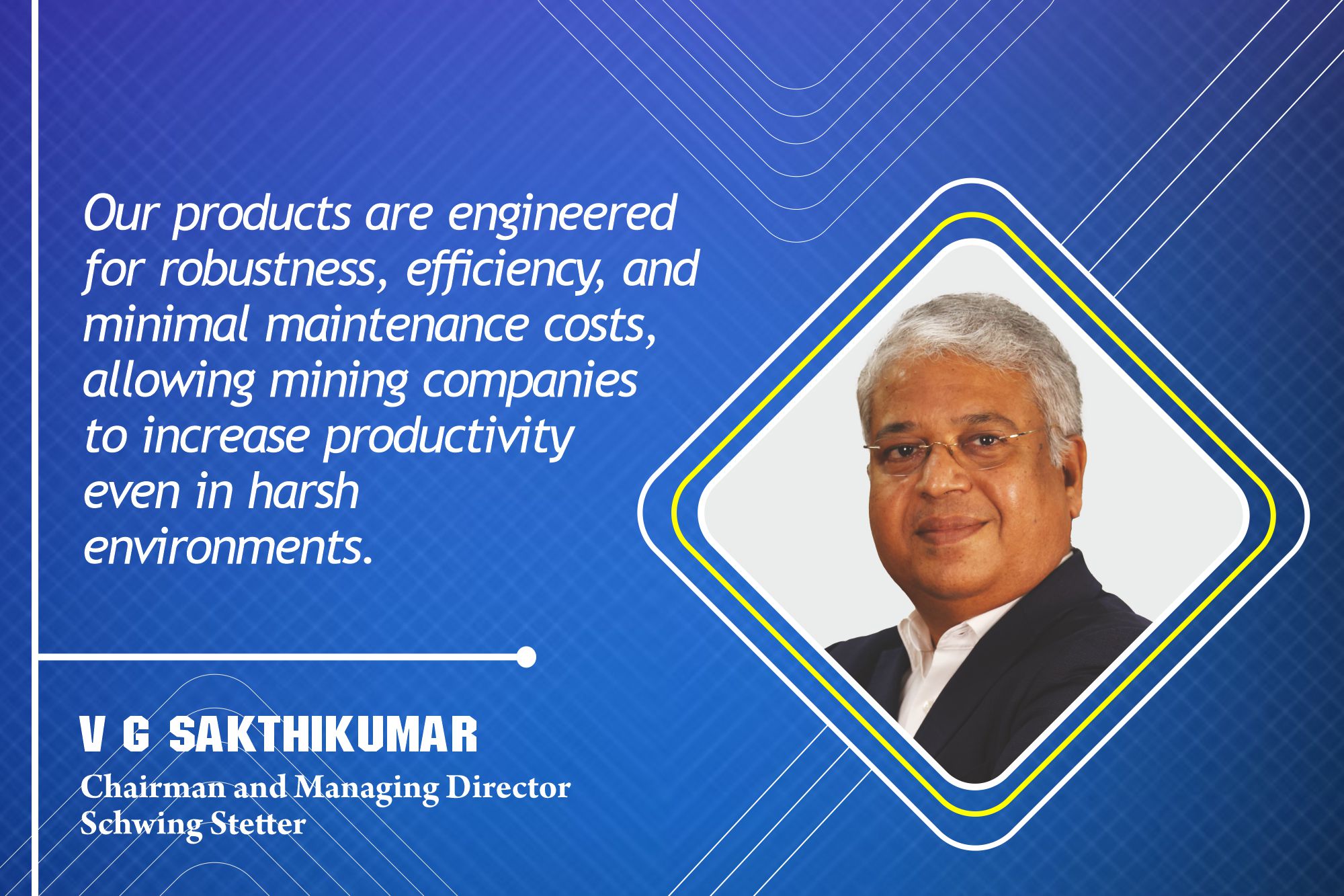 V G Sakthikumar Chairman and Managing Director Schwing Stetter _ B2B